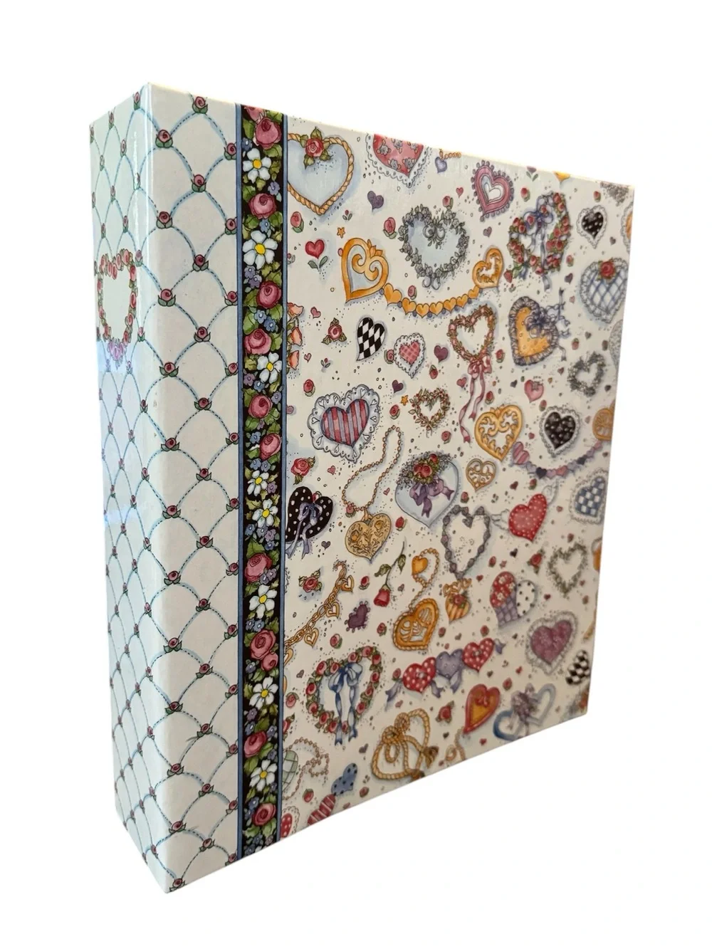 90s Mary Engelbreit Whimsical Heart Illustration 3-Ring Binder Organizer